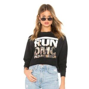 Daydreamer Run DMC Graphic Crop XS Sweatshirt Black Streetwear